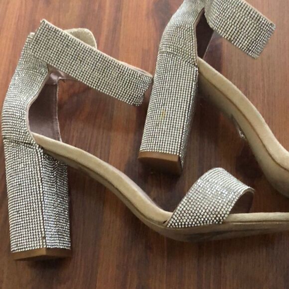 Jeffrey Campbell Rhinestone strap he chunky heel. Size 8.5 - Picture 11 of 13